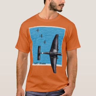 Ju87 Stuka WW2 bommenwerper vliegtuig boven de oce T-shirt