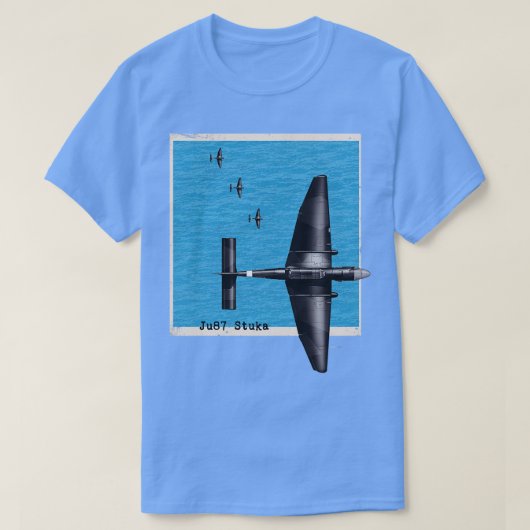 Ju87 Stuka WW2 bommenwerper vliegtuig boven de oce T-shirt (Design voorkant)
