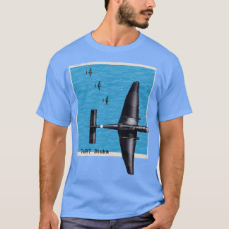 Ju87 Stuka WW2 bommenwerper vliegtuig boven de oce T-shirt