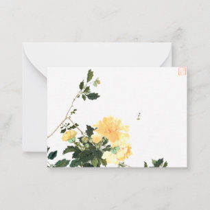 Ju Lian - Insects and Flowers omlijst Notitiekaartje