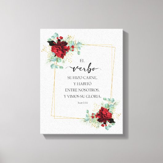 Juan 1 14, Spanish bible verse Canvas Afdruk (Voorkant)