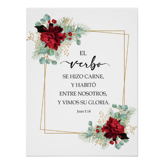 Juan 1:14 Spanish bible verse Perfect Poster (Voorkant)