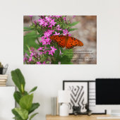 Juan 8:31, 32 con Mariposa Gulf Fritillary Poster (Thuiskantoor)