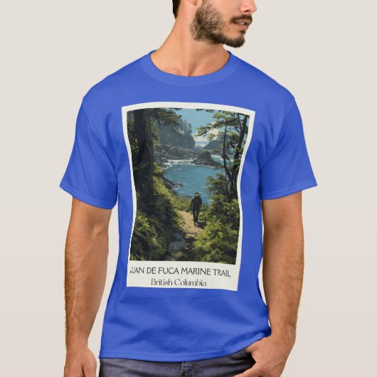Juan de Fuca Marinerail West Coast Hiking Art Prin T-shirt (Voorkant)