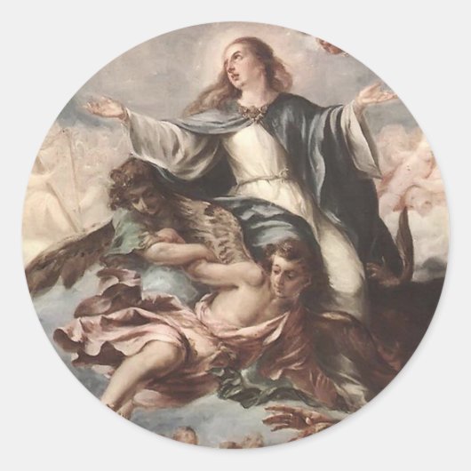 Juan de Valdes Leal- Overname van de Maagd Ronde Sticker (Voorkant)