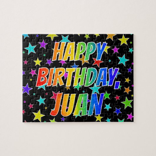 "JUAN" First Name, Fun "HAPPY BIRTHDAY" Legpuzzel (Horizontaal)