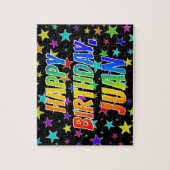 "JUAN" First Name, Fun "HAPPY BIRTHDAY" Legpuzzel (Verticaal)