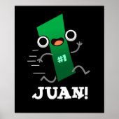 Juan Funny Mexican Nummer 1 Pun Dark BG Poster (Voorkant)