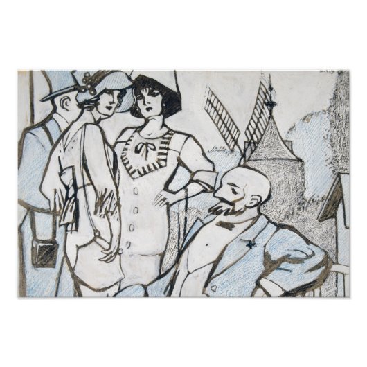 Juan Gris - Aux cursussen des Longchamps Foto Afdruk (Voorkant)