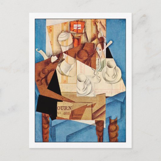Juan Gris Breakfast Fine Art Briefkaart (Voorkant)