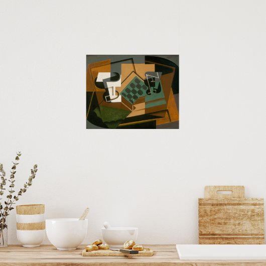 Juan Gris - Chessboard, Glass en Dish Poster (Keuken)