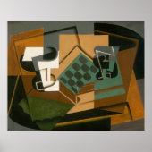 Juan Gris - Chessboard, Glass en Dish Poster (Voorkant)