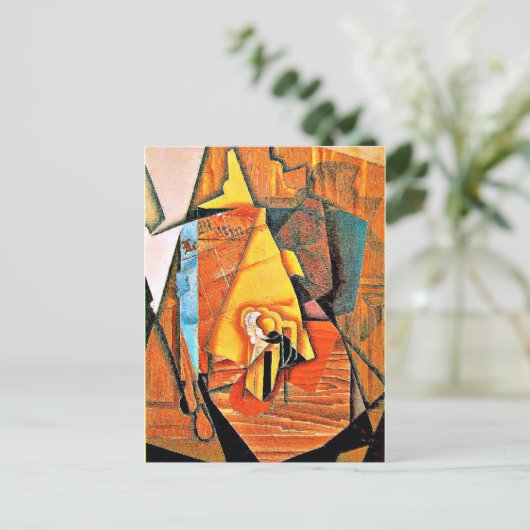 Juan Gris - Een Man in een café Feestdagenkaart (Staand voorkant)