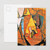 Juan Gris - Een Man in een café Feestdagenkaart (Voorkant / Achterkant)