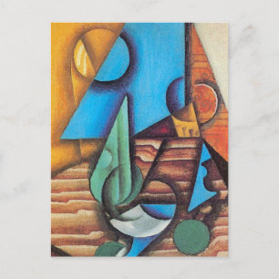 Juan Gris - Fles en glas op een tafel Abstracte Ku Briefkaart