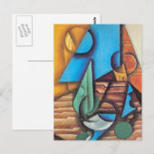Juan Gris - Fles & Glass op tafel Abstract art Briefkaart (Voorkant / Achterkant)