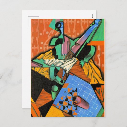 Juan Gris - Foto van Violin and Checkerboard Feestdagenkaart (Voorkant / Achterkant)