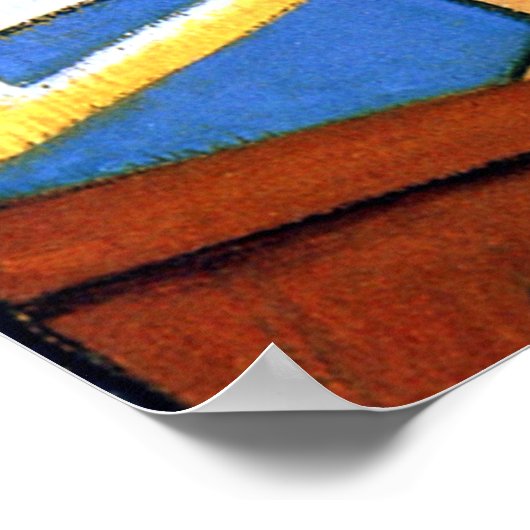 Juan Gris - Guitar en Fles Poster (Hoek)