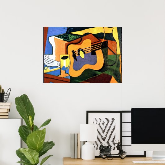 Juan Gris - Guitar en Fles Poster (Thuiskantoor)