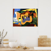 Juan Gris - Guitar en Fles Poster (Keuken)