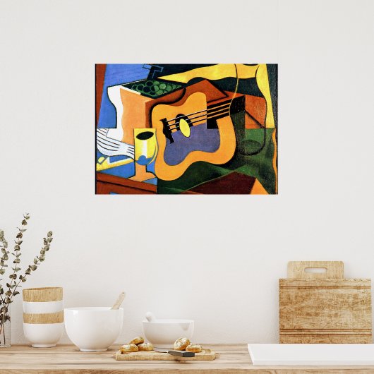 Juan Gris - Guitar en Fles Poster (Keuken)