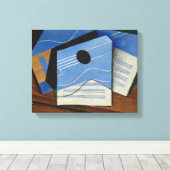 Juan Gris - Guitar op een tafel Canvas Afdruk (Insitu (Houten vloer))