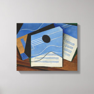 Juan Gris - Guitar op een tafel Canvas Afdruk