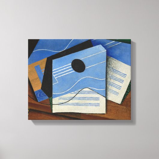 Juan Gris - Guitar op een tafel Canvas Afdruk (Voorkant)