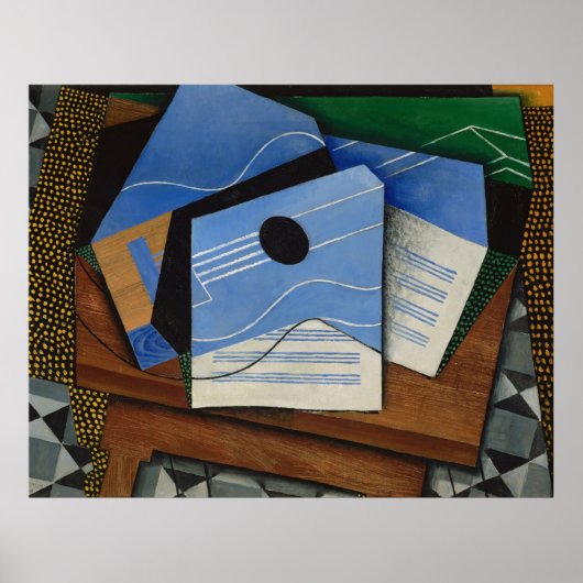 Juan Gris - Guitar op tafel Poster (Voorkant)