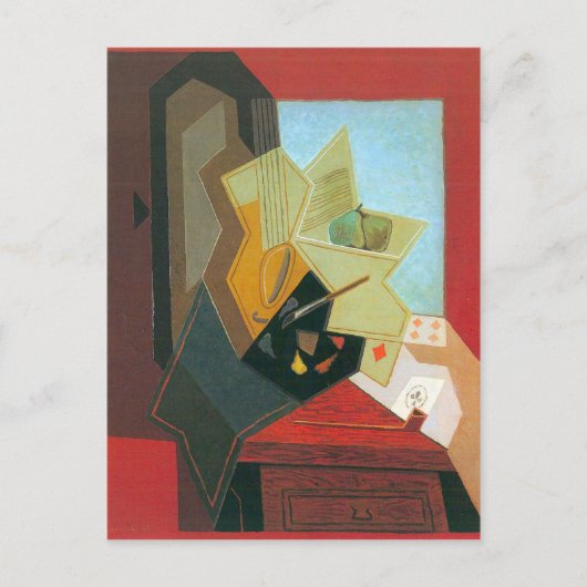 Juan Gris - Het venster van de schilder Briefkaart (Voorkant)