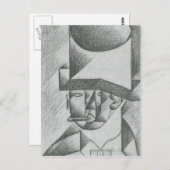 Juan Gris - Hoofd van een man met sigaar Briefkaart (Voorkant / Achterkant)