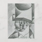 Juan Gris - Hoofd van een man met sigaar Briefkaart (Voorkant)