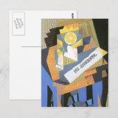 Juan Gris - Kranten en fruitkom Briefkaart (Voorkant / Achterkant)