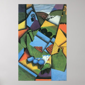 Juan Gris - Landschap met huizen in Ceret Poster