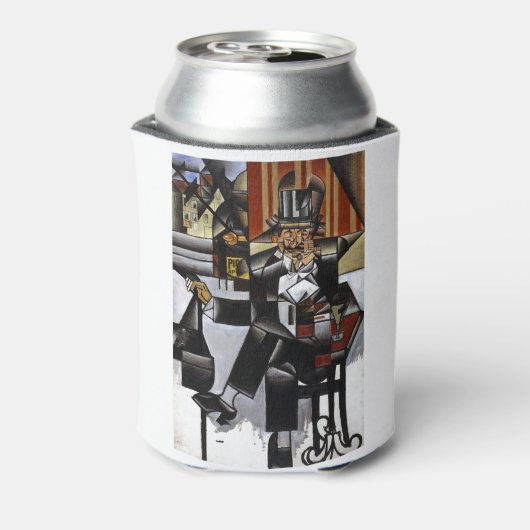 Juan Gris Man in een Cafe Blikjeskoeler (Blikje Achterkant)
