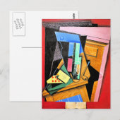 Juan Gris - Nog steeds leven met een gedicht Briefkaart (Voorkant / Achterkant)