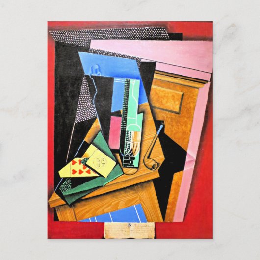 Juan Gris - Nog steeds leven met een gedicht Briefkaart (Voorkant)