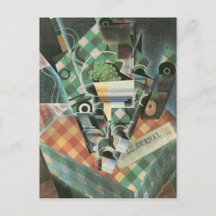 Juan Gris - stil leven met ingecheckte tafellade Briefkaart
