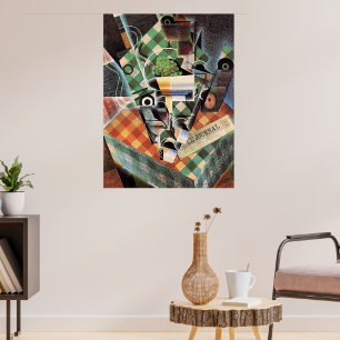 Juan Gris - Stilleven met gecontroleerd tafelkleed Poster