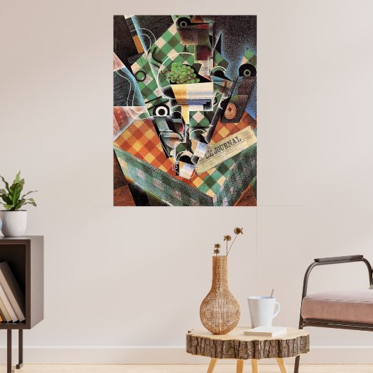 Juan Gris - Stilleven met gecontroleerd tafelkleed Poster (Woonkamer 3)
