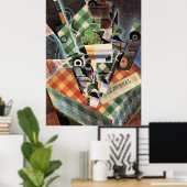 Juan Gris - Stilleven met gecontroleerd tafelkleed Poster (Thuiskantoor)