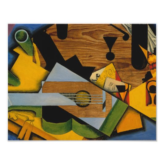 Juan Gris - Stilleven met gitaar Foto Afdruk (Voorkant)