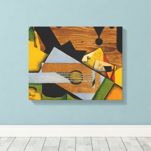 Juan Gris - stilstaand leven met gitaar Canvas Afdruk (Insitu (Houten vloer))