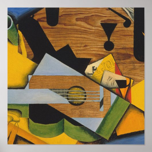 Juan Gris - stilstaand leven met gitaar Poster (Voorkant)