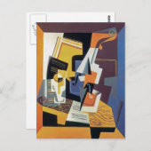 Juan Gris - Violin en Glass - Abstracte kunst Briefkaart (Voorkant / Achterkant)