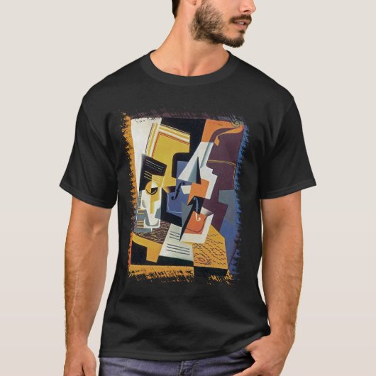 Juan Gris - Violin en Glass - Abstracte kunst T-shirt (Voorkant)