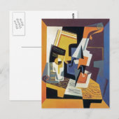 Juan Gris - Viool en Glas - Abstracte Kunst Briefkaart (Voorkant / Achterkant)