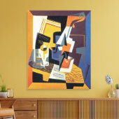 Juan Gris - Viool en Glas - Abstracte Kunst Canvas Afdruk (Insitu (Woonkamer))
