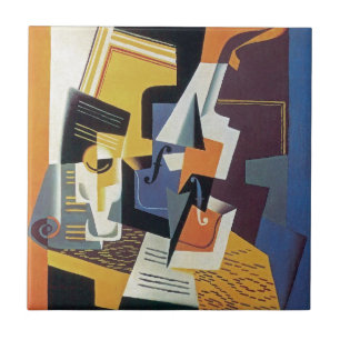 Juan Gris - Viool en Glas - Abstracte Kunst Tegeltje