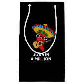Juan in a Million Funny Mexican Chili Pun Dark BG Klein Cadeauzakje (Voorkant)